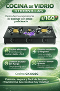 COCINA DE VIDRIO (3 ORNILLAS)