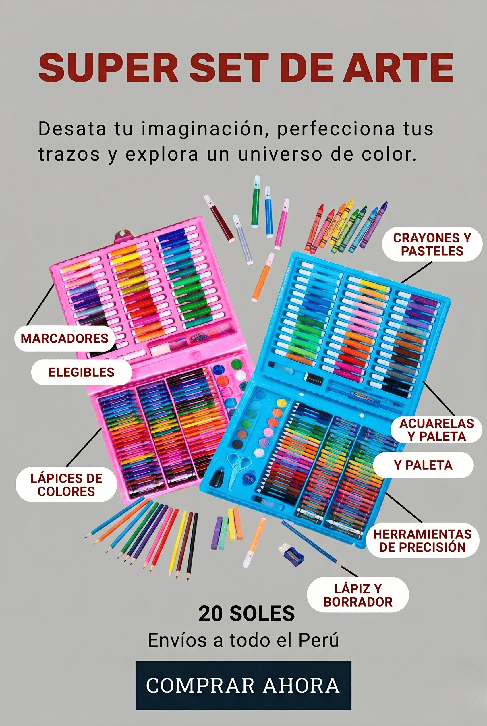 SUPER MEGA SET DE ARTE (150 piezas)